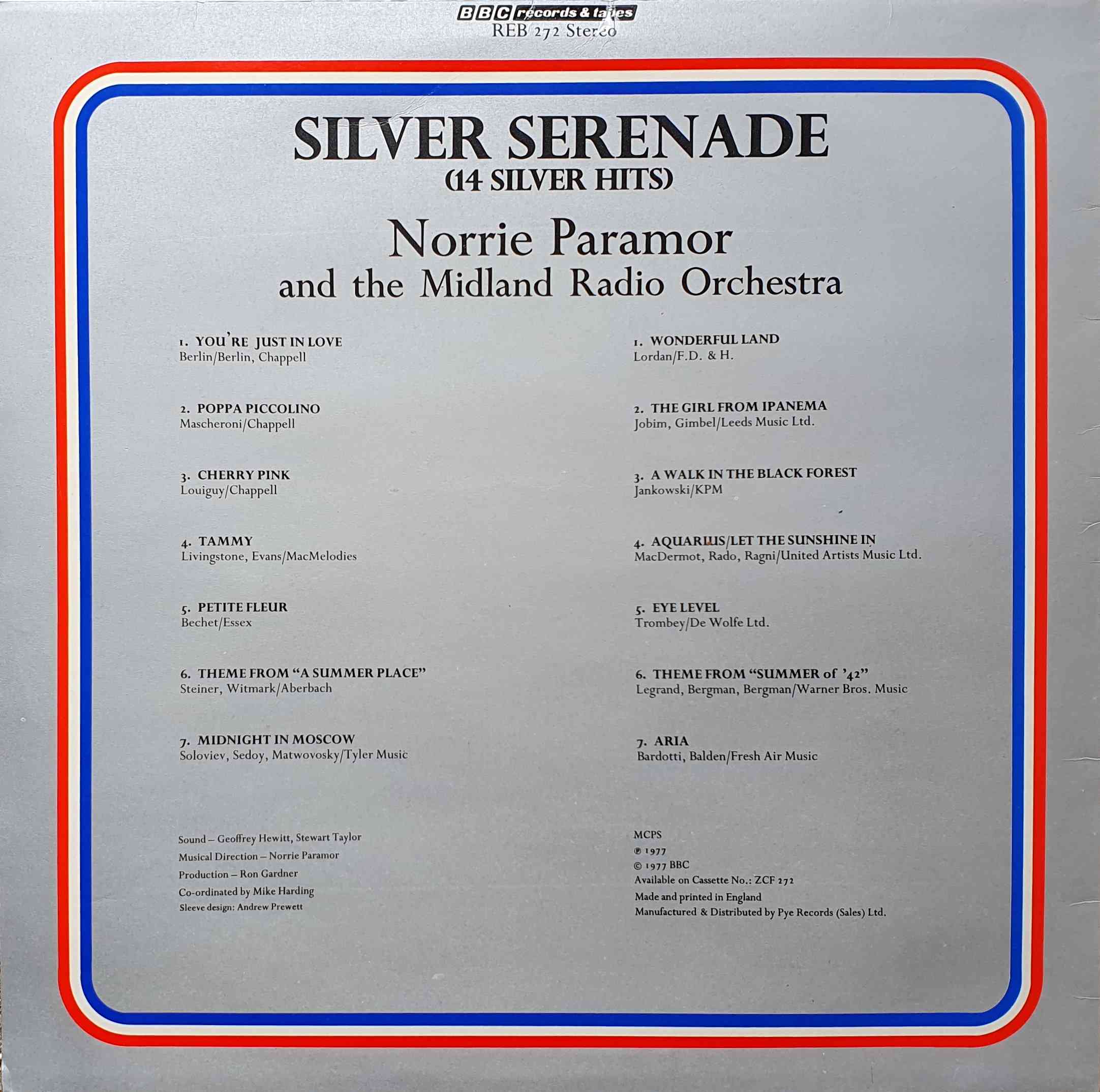 Picture of REB 272 The silver jubilee - Silver serenade by artist Norrie Paramor from the BBC records and Tapes library